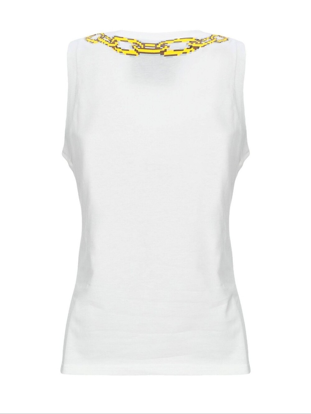 Moschino Couture White Tank with Yellow Chain & Peace Pendant. Sz 6. Nwt - Picture 2 of 4
